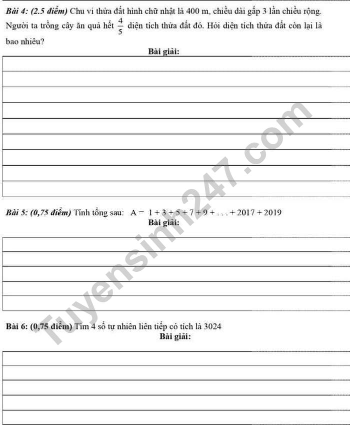 De khao sat chat luong dau nam lop 6 mon Toan 2021 - co dap an