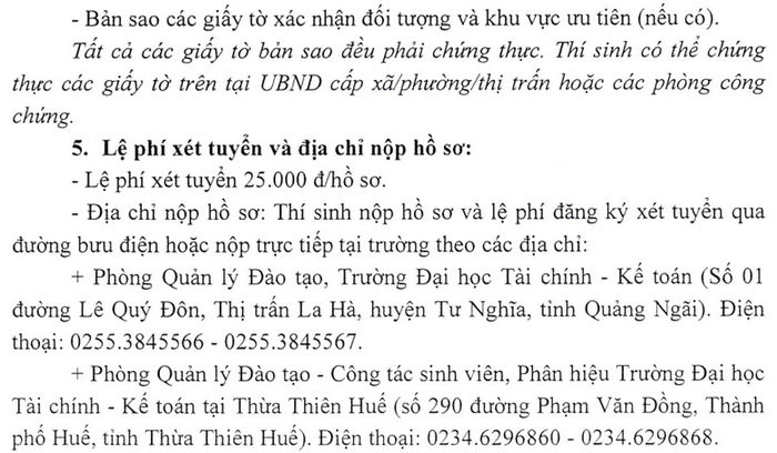 Dai hoc Tai chinh - Ke toan xet tuyen bo sung nam 2021