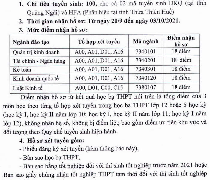 Xet tuyen hoc ba bo sung DH Tai chinh Ke toan dot 4/2021