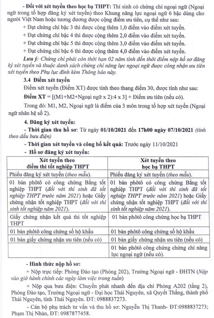 Truong Ngoai ngu - DH Thai Nguyen xet tuyen dot 2/2021