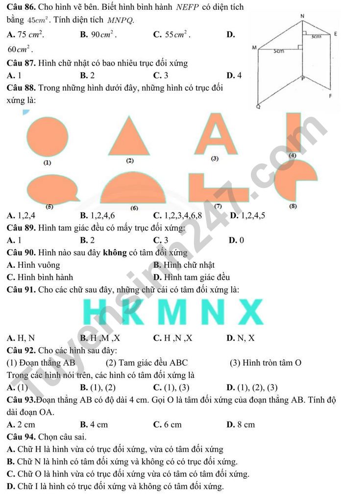De cuong on tap ki 1 Toan lop 6 - THCS Doan Thi Diem nam 2021