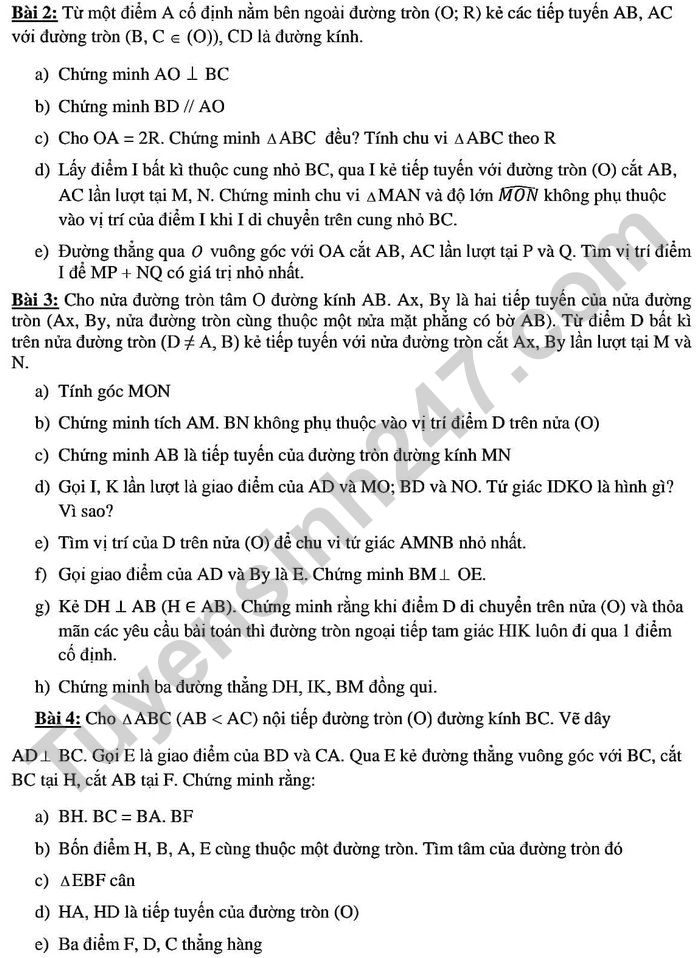 De cuong thi hoc ki 1 nam 2021 THCS Dich Vong - lop 9 mon Toan