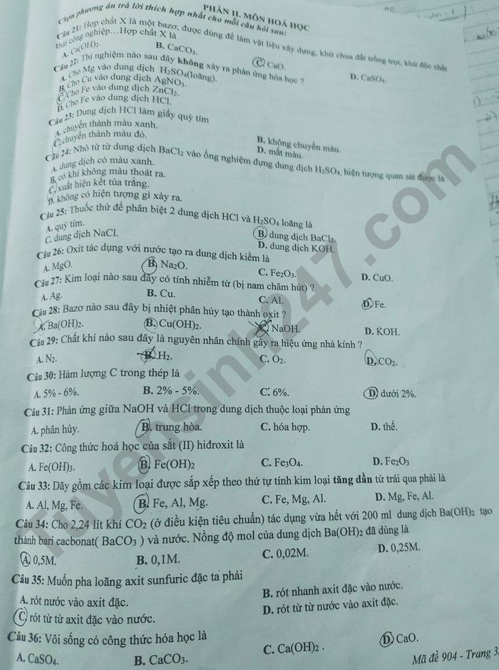 De thi hoc ki 1 mon To hop lop 9 - So GD Nam Dinh 2021 (dot 2)