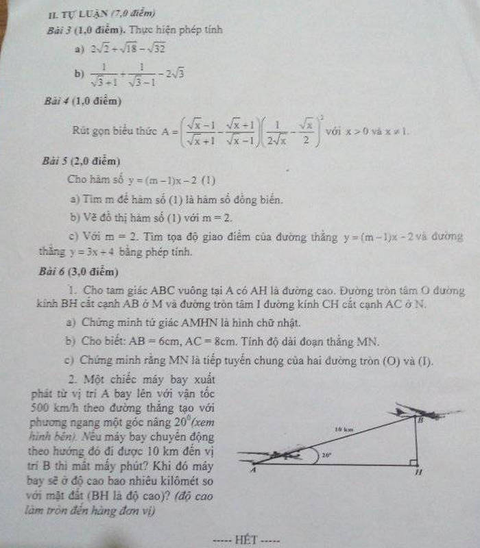 De thi hoc ki 1 nam 2021 Huyen Kim Son lop 9 mon Toan