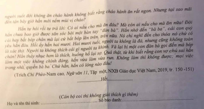 De thi hoc ki 1 lop 11 mon Van nam 2021 THPT Quang Ha