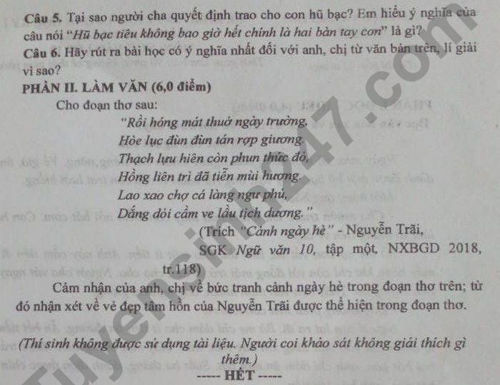 De thi hoc ki 1 nam 2021 Van lop 10 - tinh Ha Nam