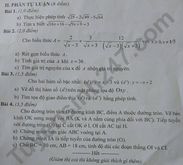 De thi ki 1 nam 2021 - 2022 Huyen Dak R\'Lap lop 9 mon Toan
