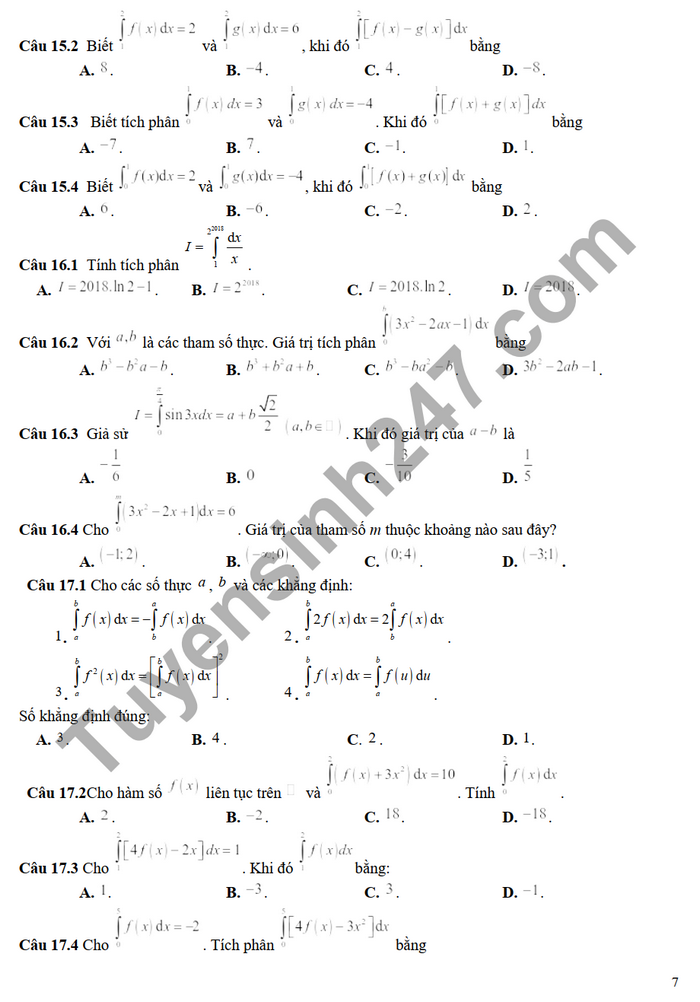 De cuong on tap giua ki 2 THPT Phu Bai 2022 mon Toan lop 12