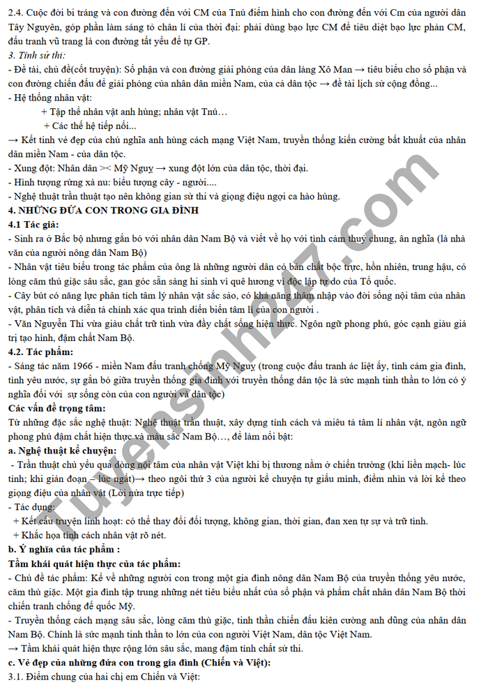De cuong on tap giua ki 2 mon Van lop 12 THPT Phu Bai 2022