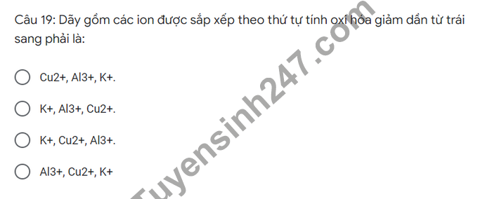De thi giua ki 2 THPT Tran Phu - Ha Tinh 2022 mon Hoa lop 12