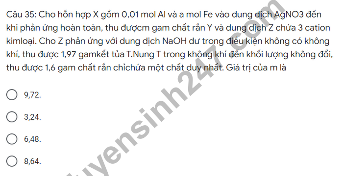 De thi giua ki 2 THPT Tran Phu - Ha Tinh 2022 mon Hoa lop 12