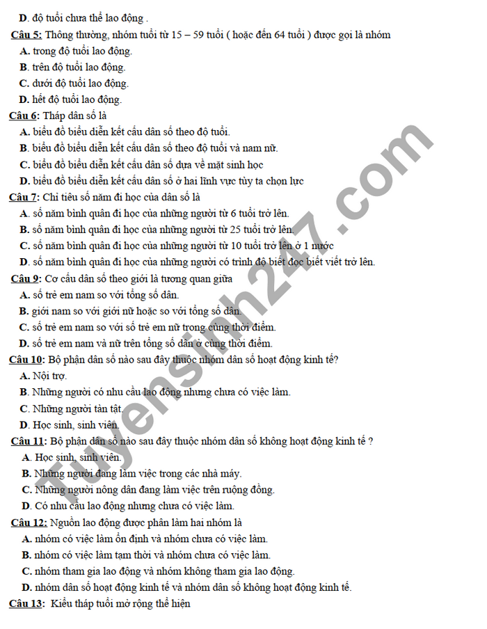 De cuong on tap giua ki 2 mon Dia lop 10 THPT Le Loi 2022