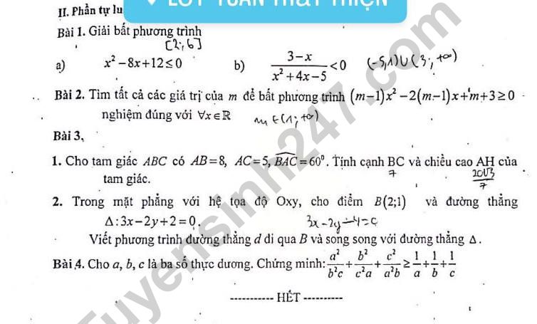De thi giua ki 2 mon Toan lop 10 nam 2022 - THPT Ngo Quyen