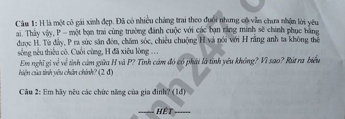 De giua ki 2 mon GDCD 10 THCS & THPT Tan Lam 2022
