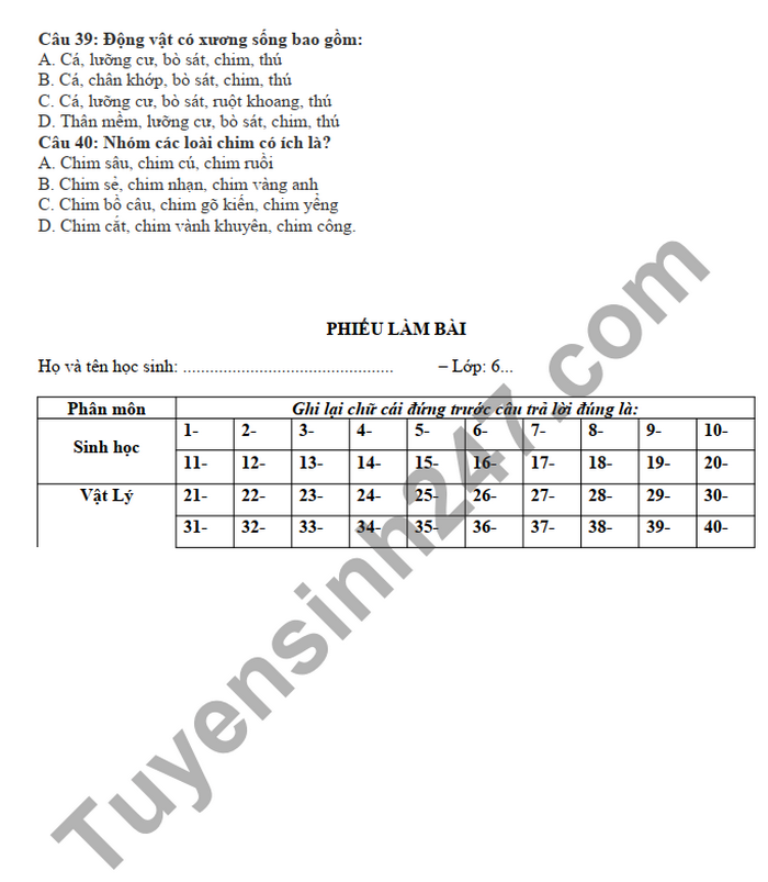 De thi giua ki 2 mon Khoa hoc tu nhien lop 6 THCS Pham Tran 2022