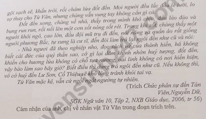 De thi giua ki 2 lop 10 mon Van - Cao Bang 2022