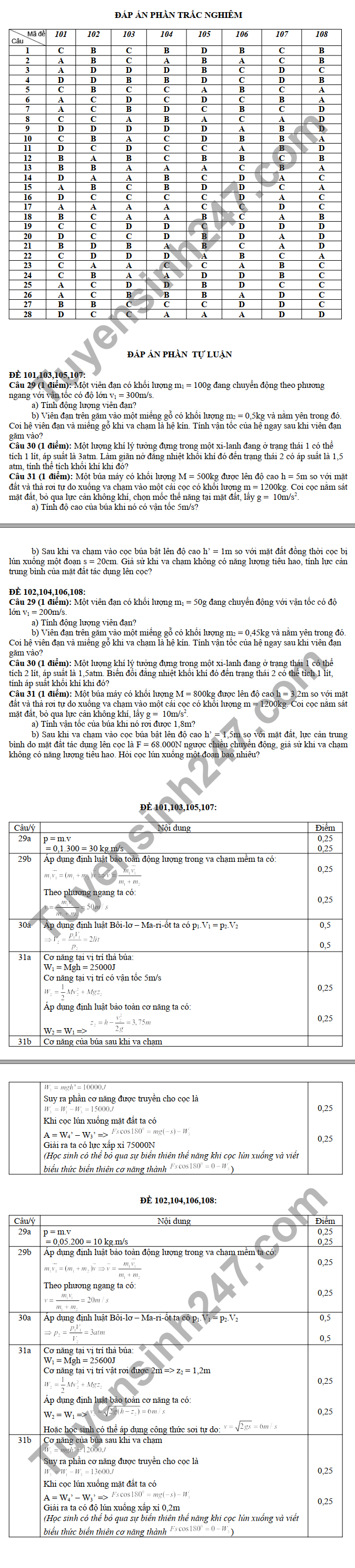De thi giua ki 2 THPT Huong Hoa 2022 lop 10 mon Li