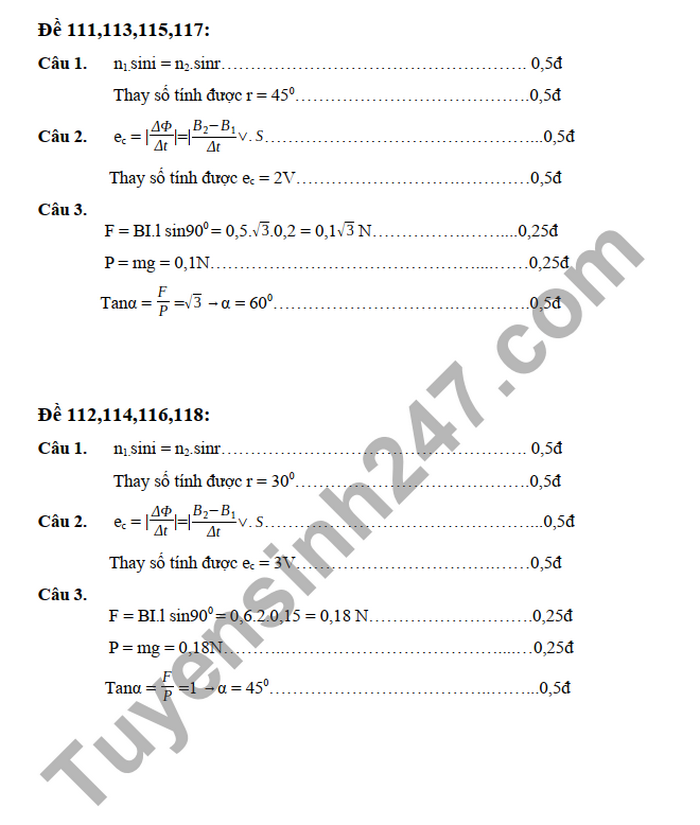 De thi giua ki 2 2022 mon Li lop 11 THPT Huong Hoa