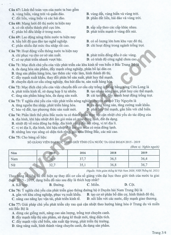 Huong dan giai de minh hoa mon Dia tot nghiep THPT 2022