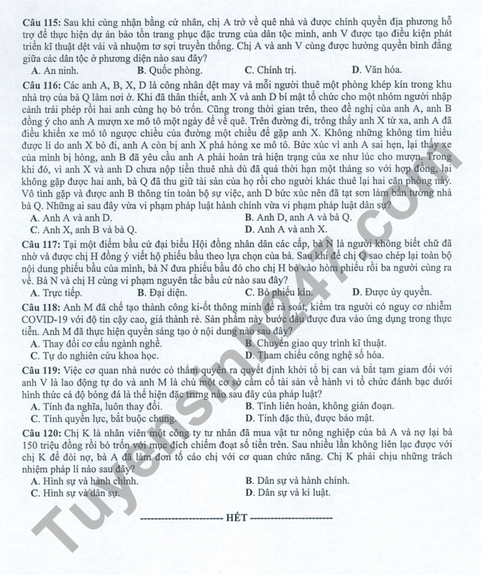 Huong dan giai de thi minh hoa mon GDCD tot nghiep THPT 2022