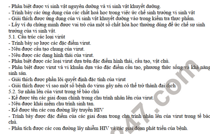 De cuong on thi hoc ki 2 mon Sinh lop 10 - THPT Le Loi 2022