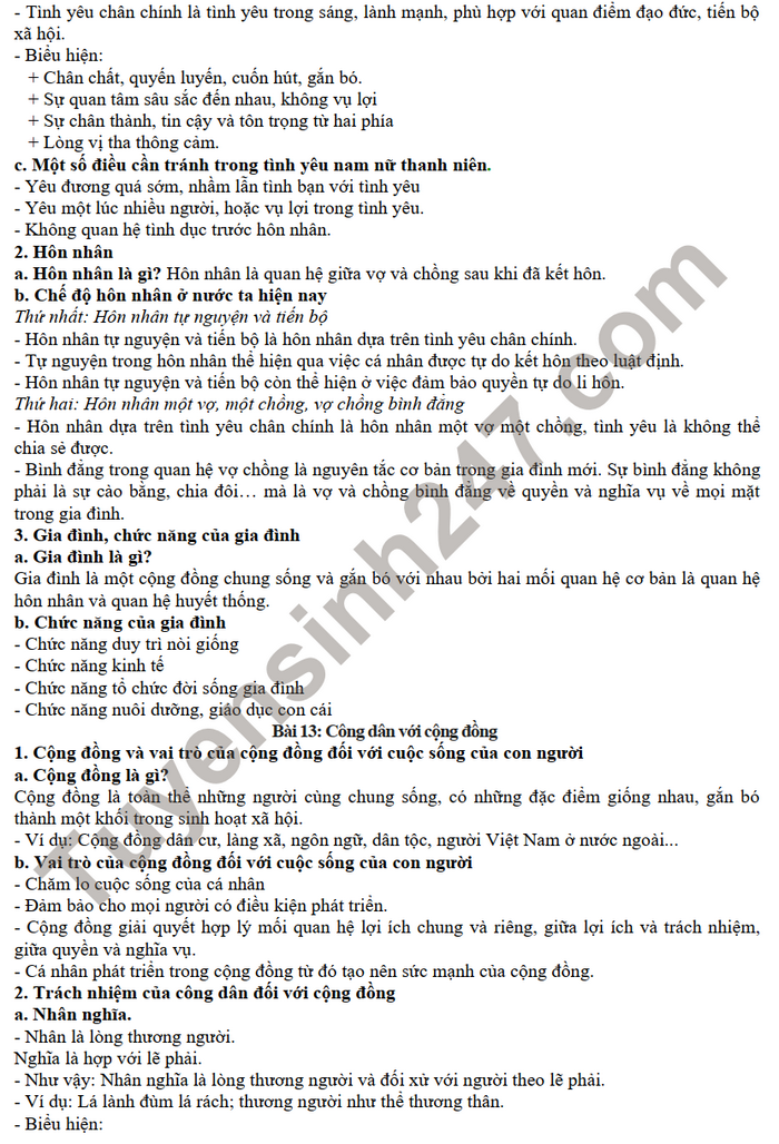 De cuong on thi hoc ki 2 THPT Le Loi mon GDCD 10 nam 2022