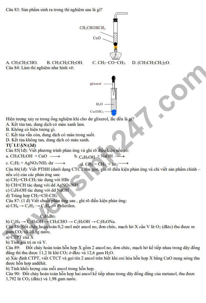 De cuong on tap hoc ki 2 THPT Le Loi mon Hoa nam 2022 lop 11