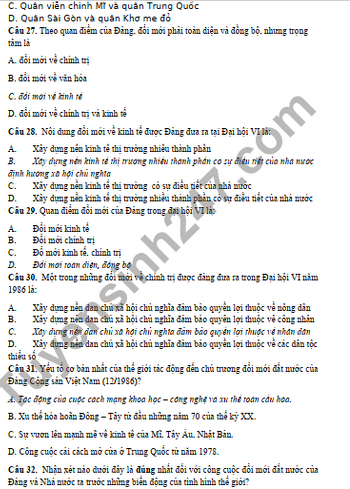 De thi hoc ki 2 mon Su lop 12 - THPT so 2 Bao Thang nam 2022 (Minh hoa)