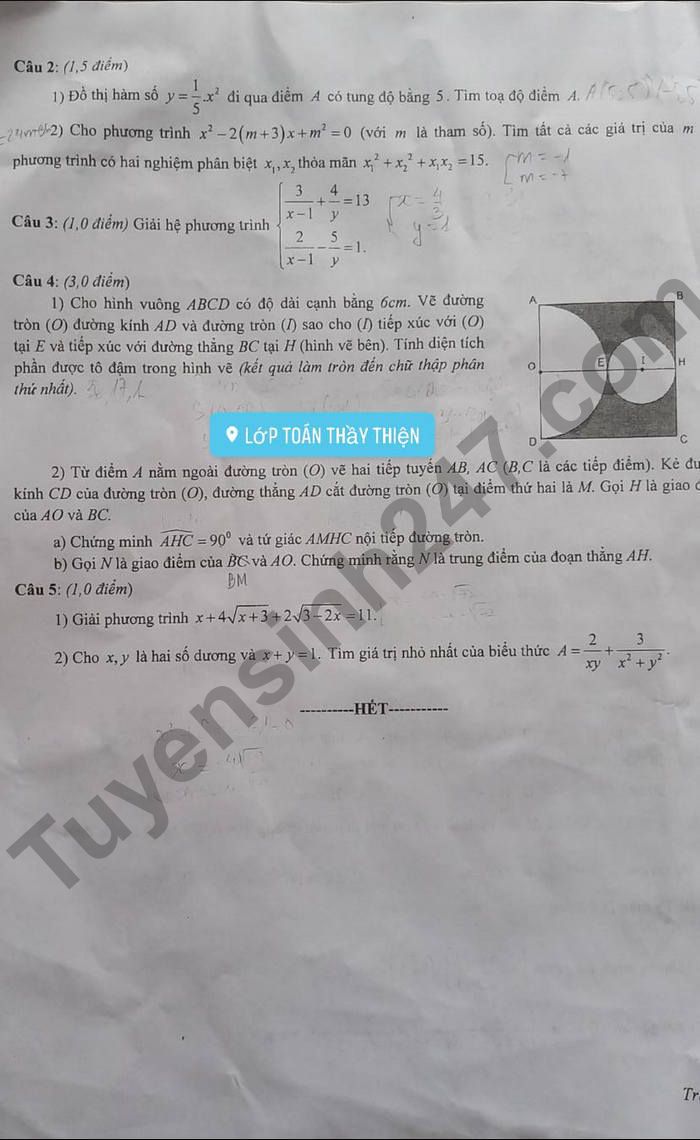 De thi ki 2 mon Toan lop 9 So GD Nam Dinh 2022
