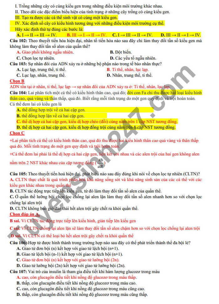 De thi thu tot nghiep THPT 2022 mon Sinh THPT Chuyen Hung Vuong