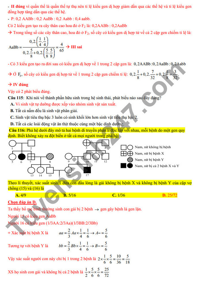 De thi thu tot nghiep THPT 2022 mon Sinh THPT Chuyen Hung Vuong