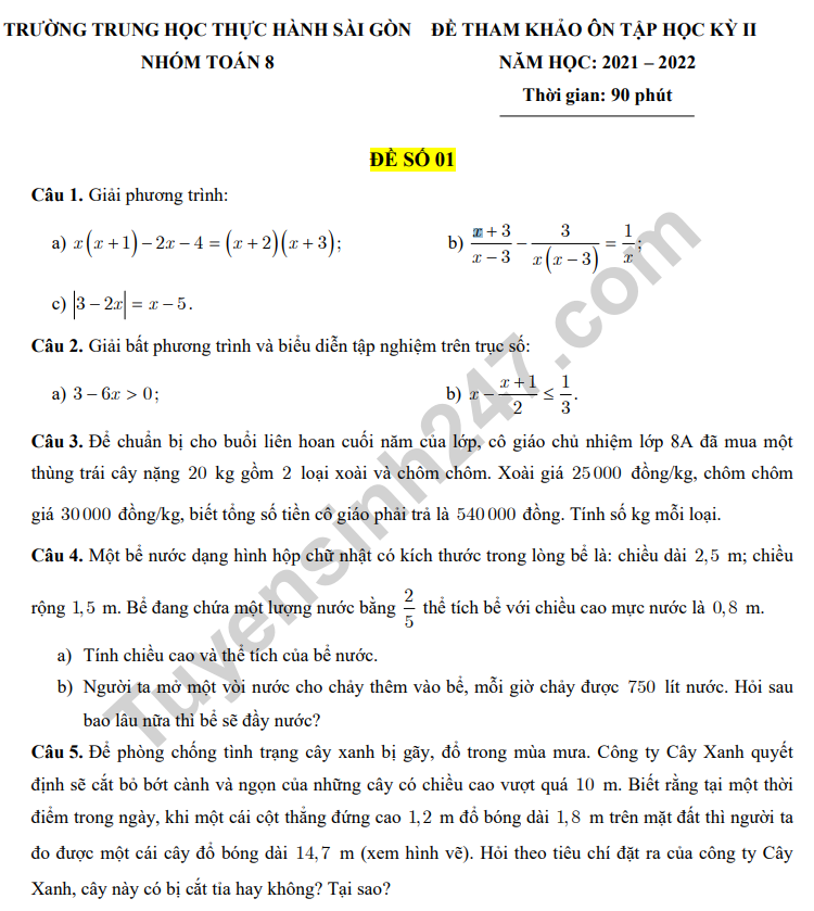 De thi ki 2 mon Toan lop 8 nam 2022 - TH Thuc hanh Sai Gon (Tham khao)