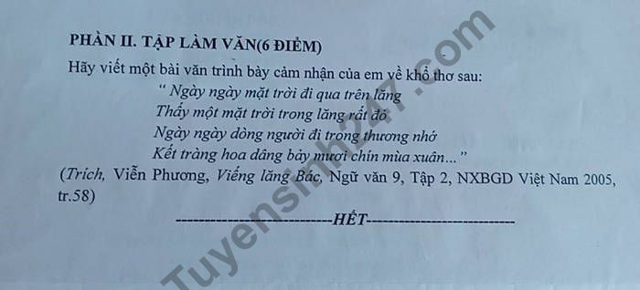 De thi ki 2 mon Van lop 9 THCS Tran Phu 2022