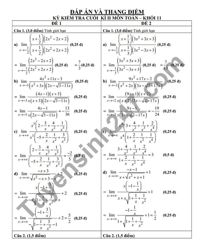 De thi ki 2 THPT Phan Dang Luu lop 11 2022 mon Toan