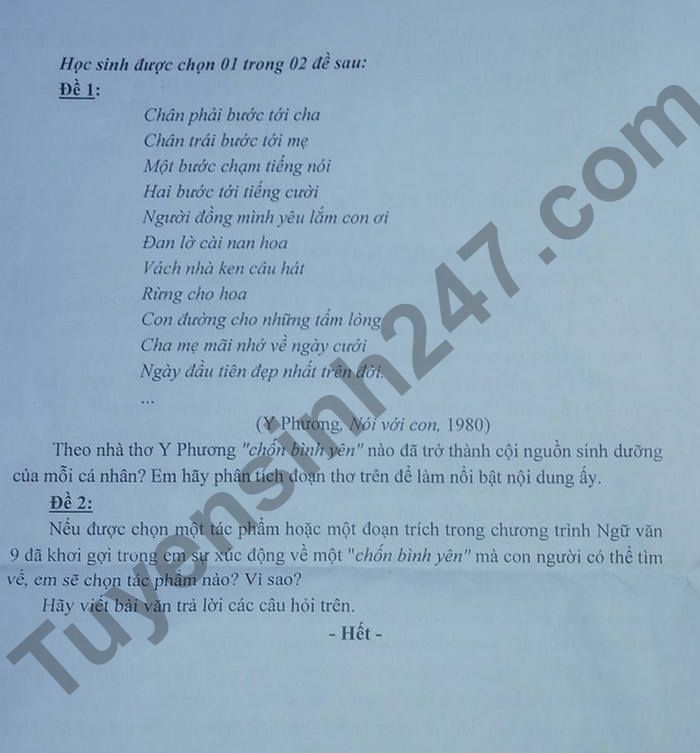 De thi ki 2 mon Van THCS Binh Tri Dong A lop 9 2022