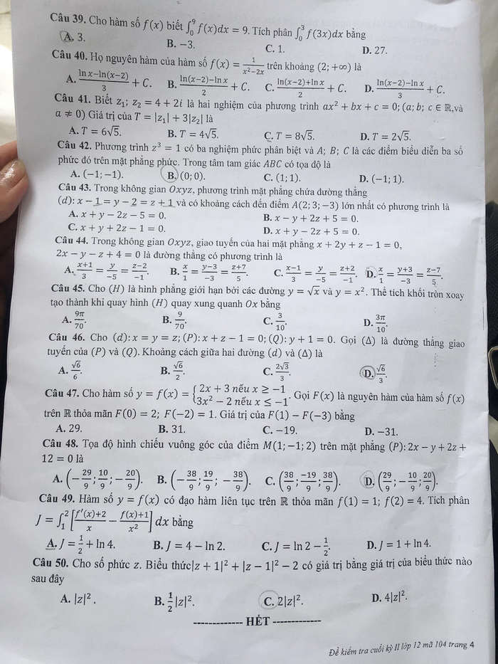 De thi ki 2 mon Toan 12 So GD va DT An Giang nam 2021 - 2022