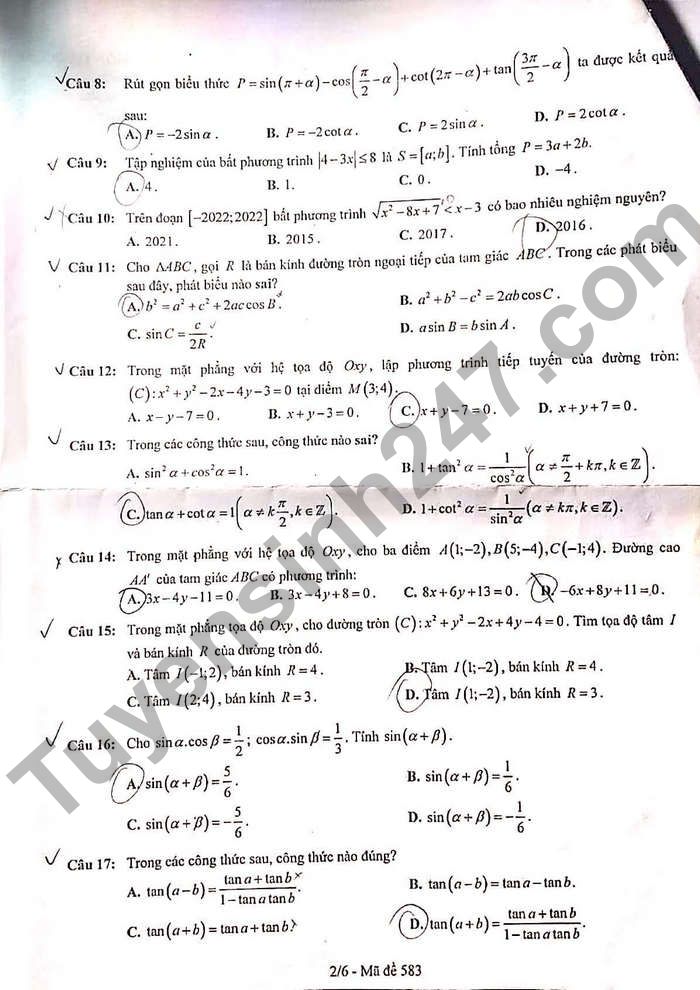 De thi ki 2 mon Toan THPT Phuc Tho lop 10 2022