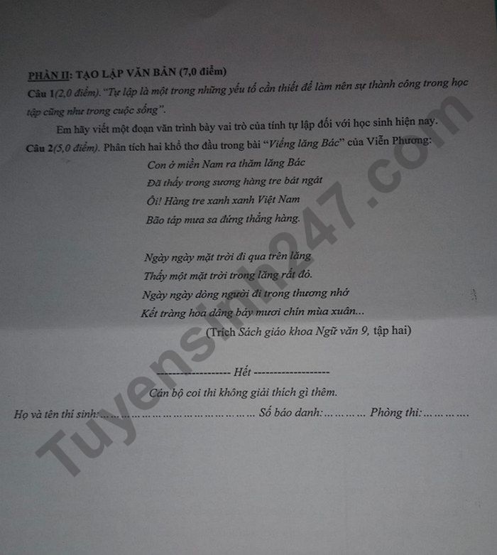 De thi ki 2 TP Pleiku mon Van lop 9 2022