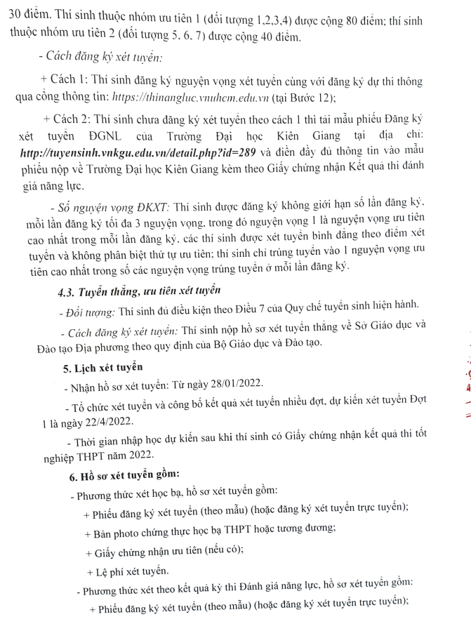 Thong tin tuyen sinh Dai hoc Kien Giang nam 2022