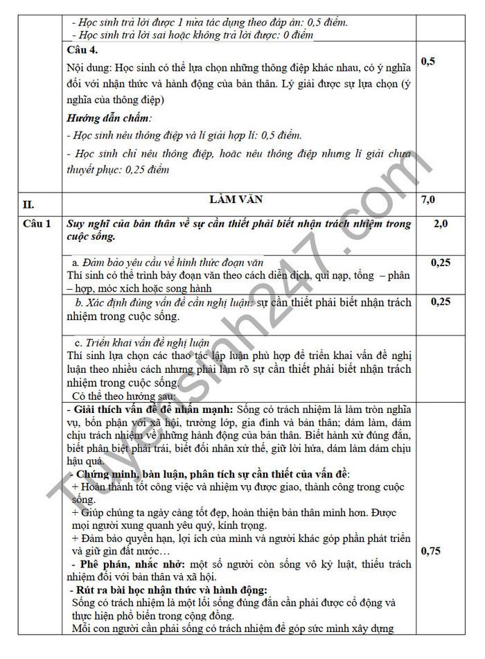 De thi ki 2 mon Van lop 11 THPT Huong Hoa 2022