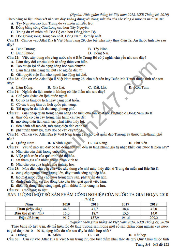 De thi ki 2 THPT Huong Hoa 2022 mon Li lop 12