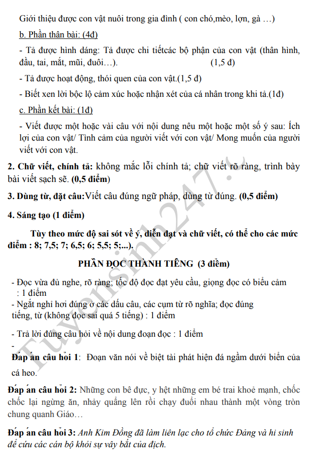 De thi ki 2 mon Tieng Viet lop 4 nam 2022 - TH Le Loi
