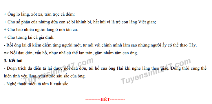 Dap an de thi mon Van tinh Hai Duong vao lop 10 nam 2022