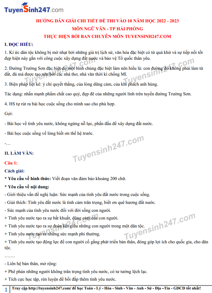 De thi tuyen sinh vao lop 10 mon Van TP Hai Phong 2022 co dap an