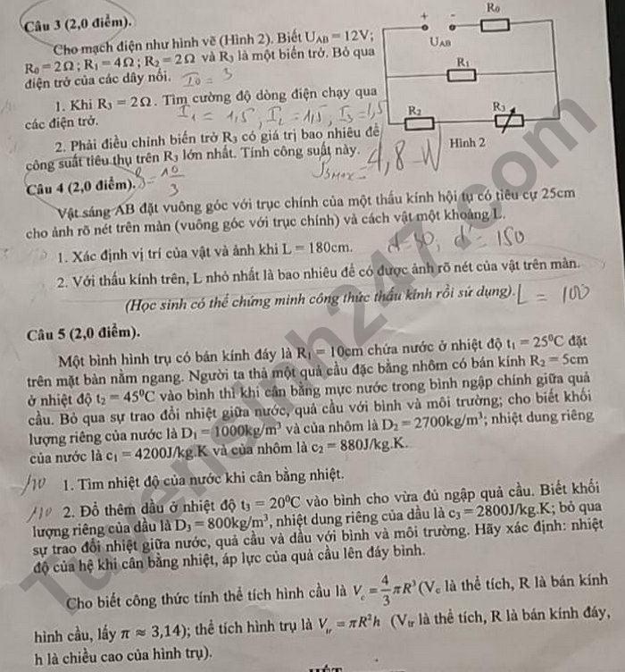 De thi mon Ly chuyen vao lop 10 nam 2022 - Vung Tau