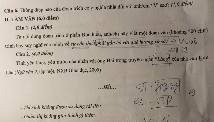 De thi vao lop 10 mon Van 2022 - THPT Chuyen Phan Ngoc Hien