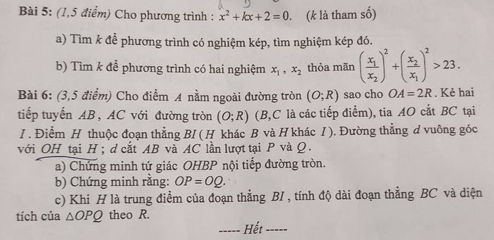 De thi vao lop 10 THPT Chuyen Phan Ngoc Hien 2022 - mon Toan