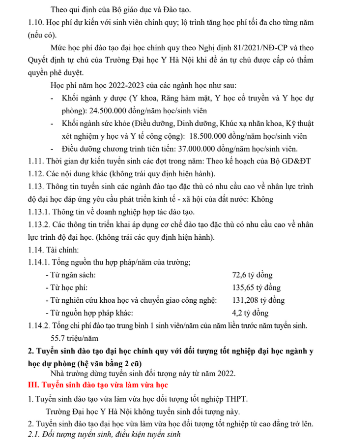 Dai hoc Y Ha Noi cong bo de an tuyen sinh nam 2022