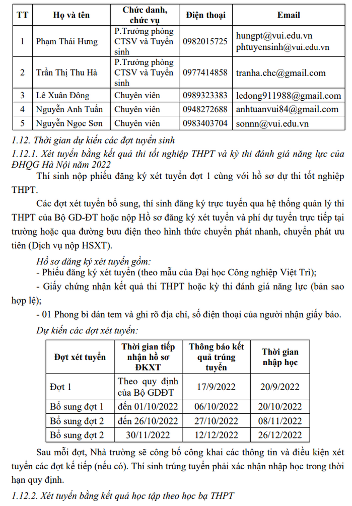 Phuong an tuyen sinh Dai hoc Cong nghiep Viet Tri 2022