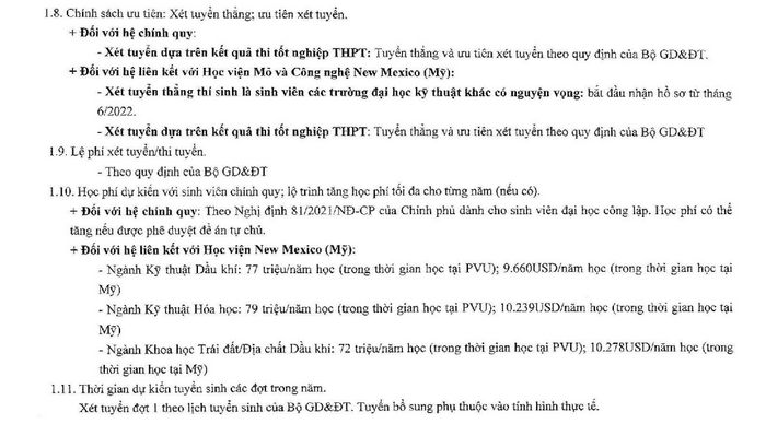 Phuong an tuyen sinh Dai hoc Dau khi Viet Nam 2022